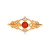 Anillo Nuevo de Ágata Roja del Sur China Imitación para Mujer Lujo Ligero Apertura Zircón Joyería de Moda Regalo de San Valentín para Novia