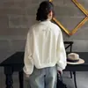 Chaqueta corta casual de moda para mujer, nuevo estilo de otoño, corte holgado, chaqueta tipo béisbol que disimula el abdomen, top elegante y estilizado
