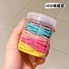 100 Elástico Enlatado Básico Anel de Cabelo Macaron Elástico ins Estilo Alto Valor de Cor Coringa Coringa Corda de Cabelo