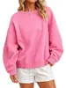 Sudadera con capucha holgada de color liso, versátil, cuello redondo, estilo nuevo para mujer, otoño e invierno, transfronteriza europea y americana, 2026