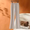 Pantalones de Lana a Cuadros para Mujer, Otoño e Invierno de Cintura Alta, Pantalones de Traje Fluidos de Campana, Nuevos Pantalones Casuales de Corte Ajustado de Tencel Acetato 2026