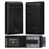 Carteira de Couro Multifuncional de Grande Capacidade com Puxador para Comércio Exterior Anti-roubo RFID com Janela para Documento de Identidade Carteira Masculina
