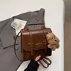 Bolsa Pequena Quadrada Transversal de Ombro Único Portátil Tendência Transfronteiriça Mochila Estilo Coreano Britânico Preppy Nova Outono Inverno 2025