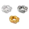 Plata de ley s925 incrustada con circonita, cuentas espaciadoras redondas retorcidas anudadas para guirnaldas de cuentas hechas a mano DIY, materiales dorados y plateados