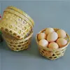 Envío Directo en Stock Cesta de Huevo Tejida a Mano de Bambú, Cesta de Bambú Hueca de 12 Piezas, Cesta Tejida de Bambú con Ojo Hexagonal, Cesta de Bayas, Cesta Pequeña de Bambú