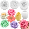 Molde de Vela Flor de Tulipán Plumeria Hecho a Mano DIY Molde de Pulido Aromaterapia Herramienta para Hornear Pasteles de Chocolate