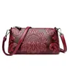 Bolsa de Empanada Flor de Peonía Estilo Chino 2024 Nuevo Regalo de Alta Gama para Mamá Bolsa Cuadrada Pequeña Festiva de Hombro Cruzado Bolso de Cuero Suave