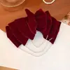 2026 Nuevo Estilo Pinza para el Cabello con Lazo Grande de Terciopelo Rojo, Accesorio para el Cabello para Niñas, Tocado de Princesa Nupcial de Borla de Alta Gama