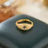 Anillo de Plata de Ley S925 Lujo Ligero Vintage Cepillado Montura para Piedra Principal de 4 mm Montura para Anillo de Piedra de Color Accesorios de Joyería para DIY
