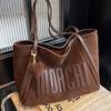Bolsa Grande de Outono e Inverno Vintage Moda Feminina Nova Moda Bolsa de Ombro para o Dia a Dia Bolsa Tote de Camurça Fosca
