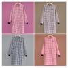 Avental Longo de Algodão e Linho para Uso Doméstico Feminino, Blusa de Cozinha para Casa, Confortável, Respirável e Resistente a Manchas, Roupa de Trabalho Feminina para Tarefas Domésticas