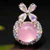 2025 Novo Acessível Luxo Nicho Alto Padrão Roxo Claro Calcedônia Borboleta Pingente Presente para Meninas 8149