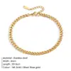 Tobillera eManco para hombre y mujer, cadena cubana de 4 mm, tobillera de acero inoxidable, tobillera de oro de 14 quilates, accesorios, venta al por mayor