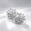 Pendientes de Plata de Ley S925, Elegantes Pendientes de Flor con Circonita, Joyería Coreana de Plata de Ley, Joyería Exagerada para Mujer, Pendientes Versátiles