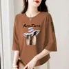 Comercio exterior transfronterizo ropa de maternidad, camiseta de manga tres cuartos para mujeres de mediana edad y mayores, holgada, casual, top básico versátil