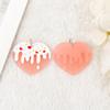 Acrílico estampado en relieve corazón de amor aretes DIY aretes material para collar con agujeros