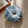 Scrunchie Dupla Camada Estilo Coreano para Mulheres, Elástico de Cabelo de Alto Padrão para Rabo de Cavalo Baixo, Acessório de Cabelo Elegante