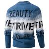 Suéter para Hombre de Terciopelo de Visón Imitación 2025 Invierno Nuevo Moda Coreana Jacquard Letra Ajustado Suéter de Punto para Hombre