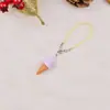 Bolsa Divertida y Linda de Cono de Helado Colgante para Teléfono Móvil Resina de Dibujos Animados Creativa Accesorios de Cordón de Crema