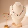 Joyería Transfronteriza, Simple y Versátil, Estilo Bohemio, Incrustado de Diamantes, Estilo Ins, Collar con Colgante de Goteo de Aceite