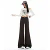 Jeans retro de tiro alto color café Maillard para mujer, nuevo estilo otoño 2026, adelgazantes, levanta glúteos, no se pegan a las piernas, pantalones acampanados