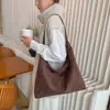 Moda Retro Elegante Bolsa Grande de Axila para Mulheres 2025 Nova Grande Capacidade Cor Sólida Bolsa de Ombro Casual Bolsas Tote para o Dia a Dia