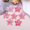 Rojo Dulce Rejillas Ramo Estrella de Cinco Puntas Acrílico Impresión DIY Collar Pin Lateral Pasador Accesorios para Pasador