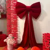 Terciopelo Rojo Flor de Mesita de Noche Decoración de Boda Traje Decoración de Habitación de Boda Dormitorio de Mujer Casa Nueva de Hombre Adornos Colgantes de Lazo