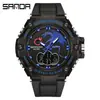 Nuevo Reloj Electrónico Juvenil Transfronterizo Sanda Moda Aleación Reloj para Hombre Resistente al Agua y Burbujas Luminoso Reloj para Hombre