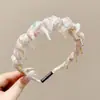 Estilo Coreano Verão Faixa de Cabeça Alta Caveira para Lavar o Rosto Feminina Estilo Luxo Leve de Alta Qualidade com Dentes Faixa de Cabelo Prendedor de Cabelo Fofo de Esponja