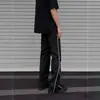 Pantalones de Chándal Pesados de Moda para Hombre Otoño Cordón Caída Rectos Sueltos Pierna Ancha Longitud al Suelo Estilo Japonés Perezoso