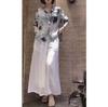9588 Da Ai Mei Yuan 2025 Verão Novo Estilo Coreano Moda Gola Lapela Emagrecedor Camiseta Feminina Estampada Tendência Top