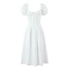 Venta al por mayor de comercio exterior transfronterizo Primavera 2025 Nuevo encaje empalmado manga corta abullonada cintura con tirantes vestido de moda