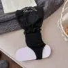 Polainas de renda sem pé para mulheres, algodão fino de verão, estilo ballet, com dedos abertos, acima do joelho para usar com botas