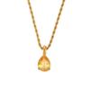 Collar Europeo y Americano Transfronterizo de Cadena Torcida de 2 mm con Colgante de Gota de Agua, Joyería Simple de Lujo Ligero, Acero Inoxidable Chapado en Oro de 18K para Mujer