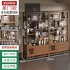 Estante de Almacenamiento para Juego de Té Estilo Chino Retro de Madera Maciza Estante para Té Vitrina Estante de Exhibición con Compartimentos de Almacenamiento de Pie