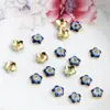 Ouro Brilhante 18K 8mm Cor Doce Gota de Óleo Recibo Flor Pintada Dupla Cor Chapéu Contas de Pétalas Coloridas Joias DIY Decoração