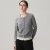 Cárdigan de cachemira de dos piezas falso, nueva colección otoño/invierno 2026, prenda base de cuello redondo color block para mujer, prenda exterior versátil y de corte holgado