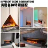 Humidificador de chimenea controlado por voz, llama simulada de siete colores, decoración para sala de estar, fondo de TV, chimenea atomizada 3D empotrada