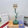 Luz Noturna de Vidro Tulipa LED Transfronteiriça Presente Dia das Mães Hotel e Pousada Mesa de Cabeceira Flor Eterna USB Luz de Ambiente