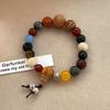 Pulsera Hangzhou Shibazi Duobao Bodhi Pulsera Rosario de Mano de Diseño Nicho para Niña Pulsera de Cuentas de Buda de 18 Semillas