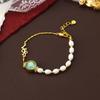 Pulsera de perlas, mariposa, flor y aceite, original, sencilla y elegante, de alta gama, con cuentas de lujo y luz de nicho para mujer.
