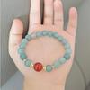 Joyería Taoxi Pulsera de Cristal de Jade Birmano Estilo Chino Nuevo Ágata Roja Natural Pulsera para Mujer Joyería al por Mayor