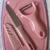 Rallador de Melón al por Mayor Cuchillo para Fruta Tabla de Cortar Set para Suplemento Alimenticio Infantil Cuchillo para Fruta de Acero Inoxidable Set de Tres Piezas Fabricante