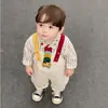 Roupa de Bebê Primavera e Outono Romper Unissex Estiloso Conjunto de Duas Peças Super Fofo Tendência Estilo Coreano Traje para Engatinhar ao Ar Livre
