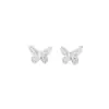 Pendientes Huecos de Mariposa de Plata Pura S999 para Mujer, Elegantes y Lujosos Accesorios para Orejas con Cierre de Rosca, Versátiles para el Uso Diario, Adecuados para Perforaciones de Oreja
