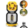 Lámpara de Camping, Luz Portátil Recargable para Tienda de Campaña al Aire Libre, Linterna Ventilador de Mano Multifuncional de Larga Duración