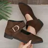Colección Nueva Primavera 2027: Zapatos Cómodos de Tacón Bajo con Punta, Cierre de Velcro y Diseño de Correa Única, Disponibles en Tallas Plus para Exportación y Ventas Transfronterizas