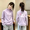 Camada de Base Térmica Escovada Estilosa para Meninas 2026 Outono/Inverno Nova Roupa Infantil para Bebês e Crianças Manga Longa Top Camiseta