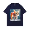 Camiseta de Verano Divertida con Meme de Gato Trippi Troppi Brainrot Italiano